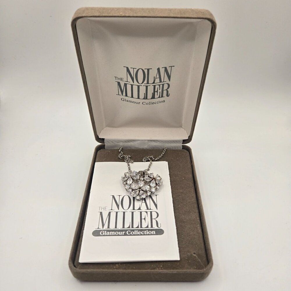 Vintage Nolan miller Glamour Collection Necklace Heart Crystal True Love Pendant